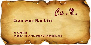 Cserven Martin névjegykártya